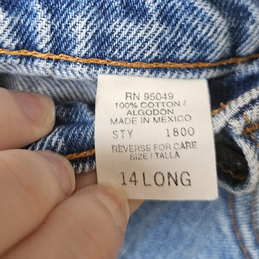 Vintage Open Trails 100% Cotton Blue Jeans Size 14 Long - Picture 5 of 7